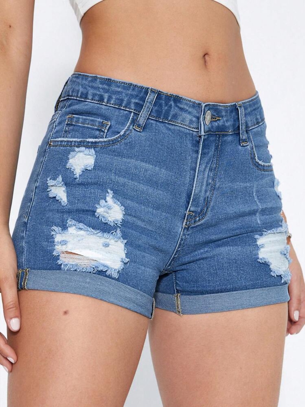 SHEIN Distressed Jean Shorts Size Medium